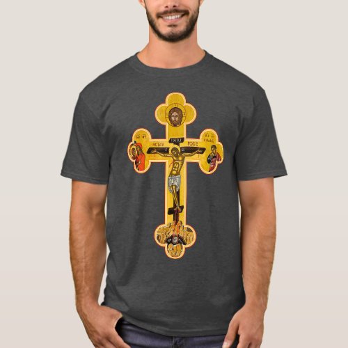 Greek Orthodox Jesus Christ Cross Icon T_Shirt