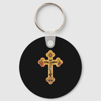 Greek Orthodox Jesus Christ Cross Keychain