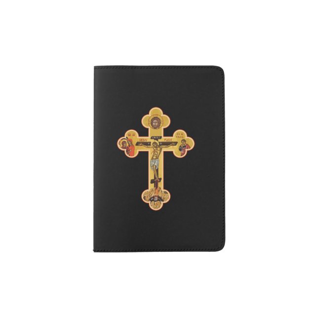 Greek Orthodox Jesus Christ Cross Passport Holder (Front)