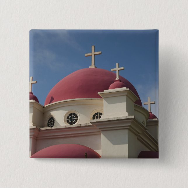 Greek Orthodox Monastery Pinback Button (Front)