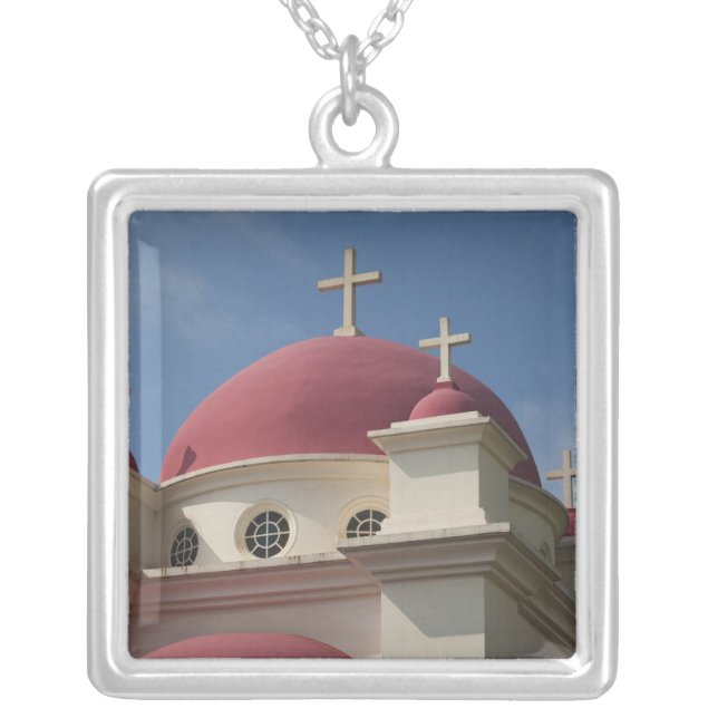 Greek Orthodox Monastery Silver Plated Necklace (Front)