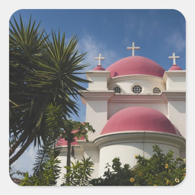 Greek Orthodox Monastery Square Sticker (Front)