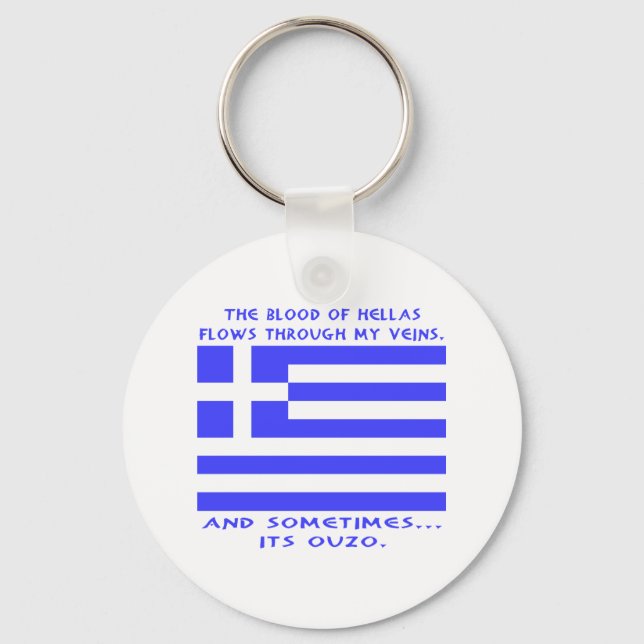 Greek Ouzo Keychain (Front)