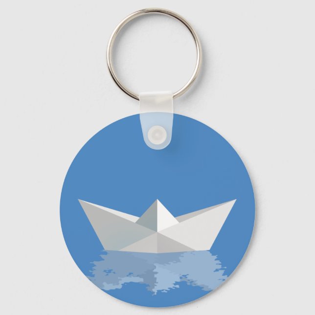 Greek PAPER BOAT Keychain (Front)