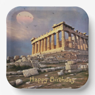 Greek Parthenon Birthday Paper Plates