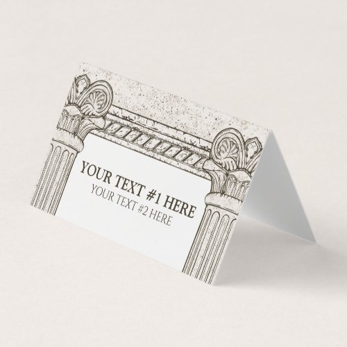 Greek Party Folded Horizontal Tent Business Card