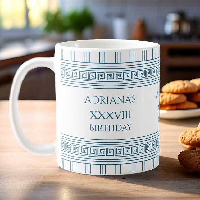 Greek party treat with meander pattern in blue coffee mug (Creator Uploaded)
