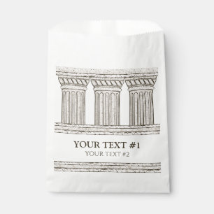 Greek party with custom text and stone elements favor bag