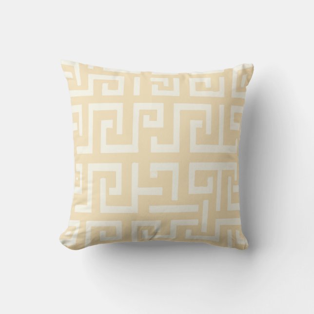 Greek Pattern – Bold Yellow Classical Design Throw Pillow (Front)