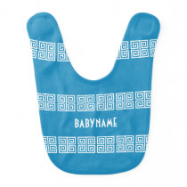 Greek Pattern custom baby bib Greek Pattern custom baby bib
