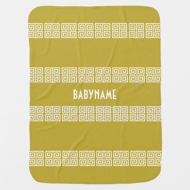 Greek Pattern custom baby blanket (Front)