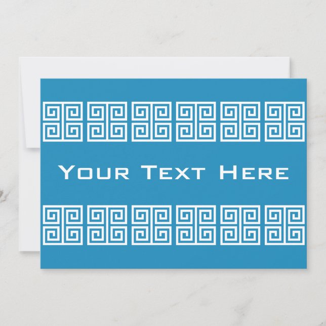 Greek Pattern custom invitation (Front)