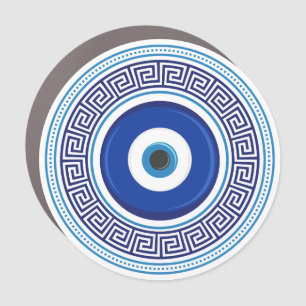Greek Pattern Evil Eye Nazar Car Magnet