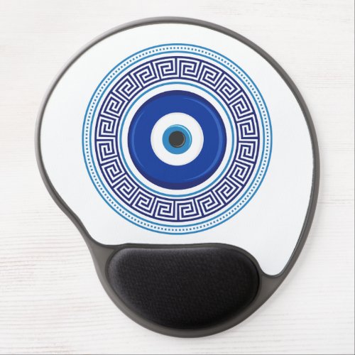 Greek Pattern Evil Eye Nazar Gel Mouse Pad