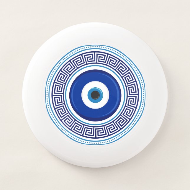Greek Pattern Evil Eye Nazar Wham-O Frisbee (Front)