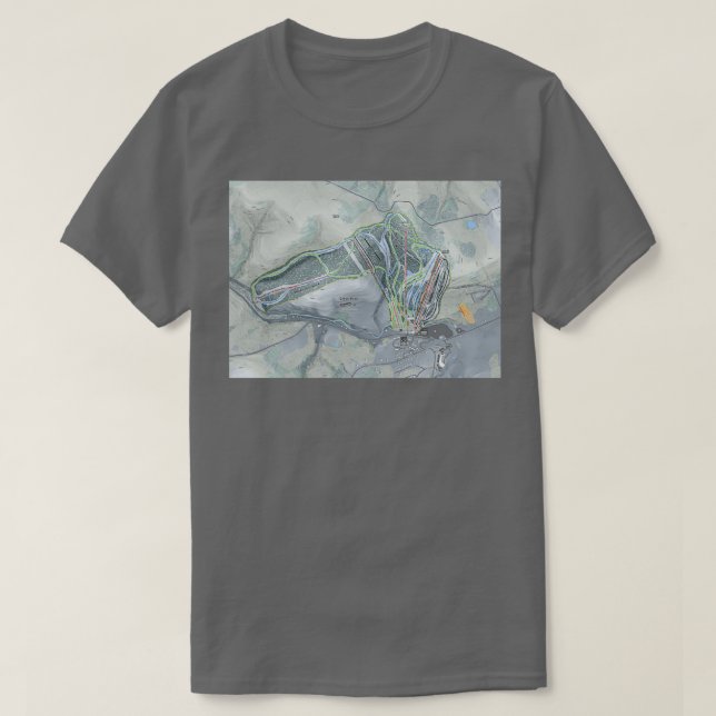 Greek Peak Resort Trail Map T-Shirt (Design Front)