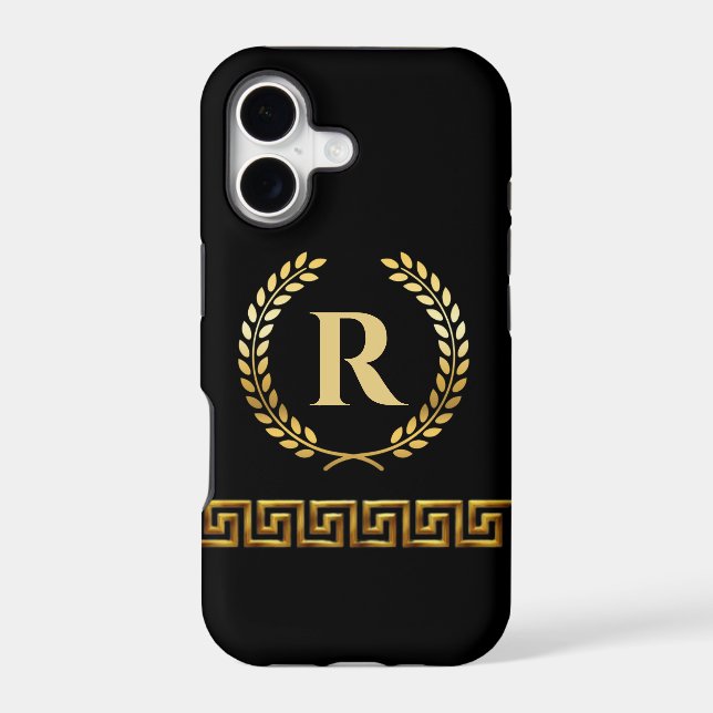 Greek Personalized Initial Iphone Case (Back)