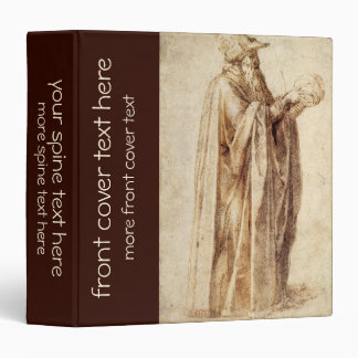Greek Philosopher with Human Skull by Michelangelo 3 Ring Binder