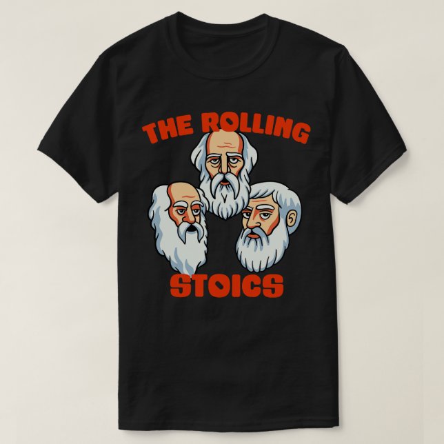 Greek Philosophers Rolling Stoics T-Shirt (Design Front)
