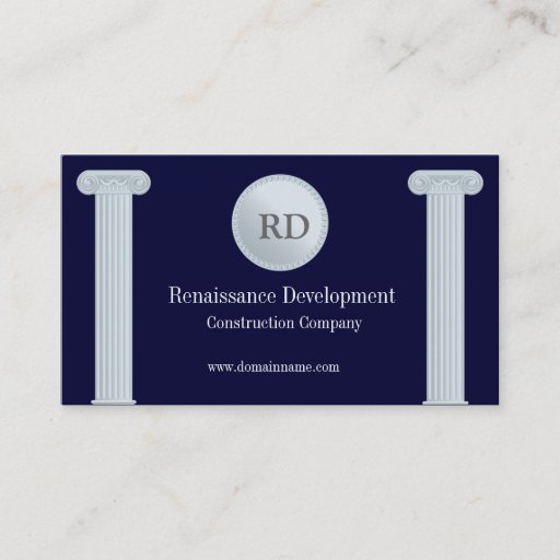 Customizable Greek Pillars Construction Business Card