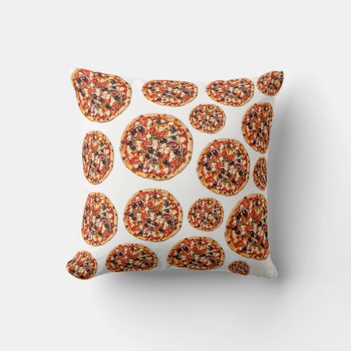 Greek pizza pattern throw pillow