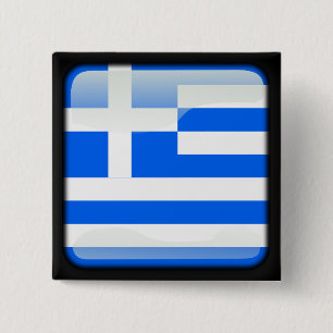 Greek polished flag button