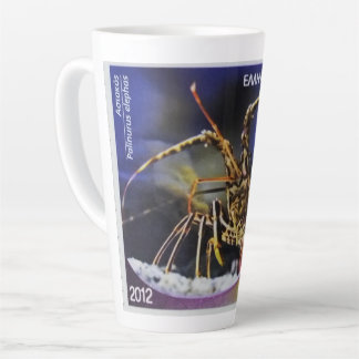 Greek postage stamp Common spiny lobster Latte Mug