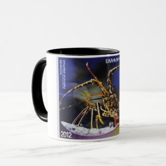 Greek postage stamp Common spiny lobster Mug