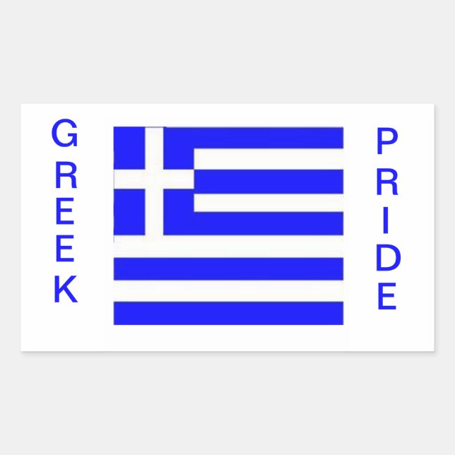 Greek Pride . Greece Flag Rectangular Sticker (Front)