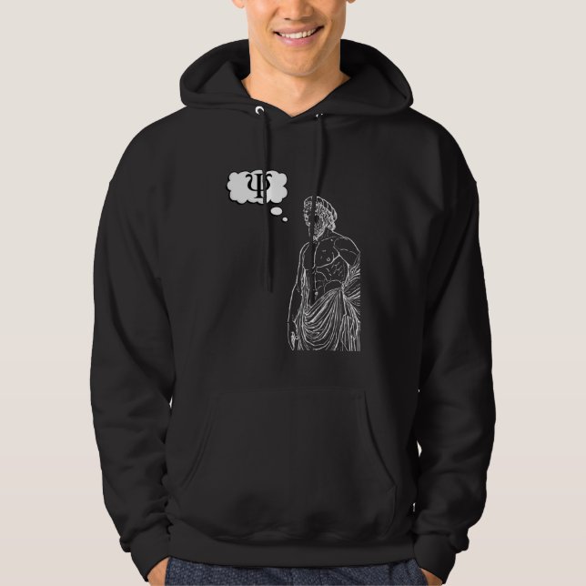 Greek Psi Statue Thought Bubble Expressing Thought Hoodie (Front)