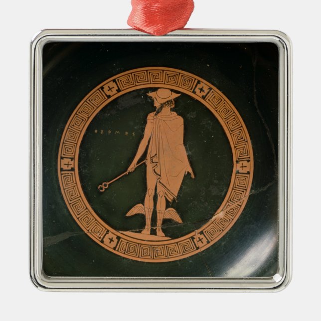 Greek red-figure cup, depicting the god Hermes Metal Ornament (Front)