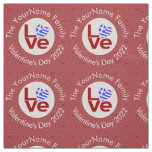 Greek Red LOVE Flag Personalized  Fabric