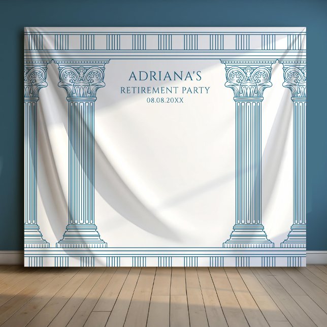 Greek Retirement Party blue photo backdrop (Creator Uploaded)