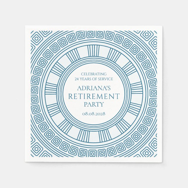 Greek Retirement party Napkins (Front)