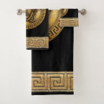 Greek Revival Gorgon / Medusa And Meander Key Bath Towel Set at Zazzle