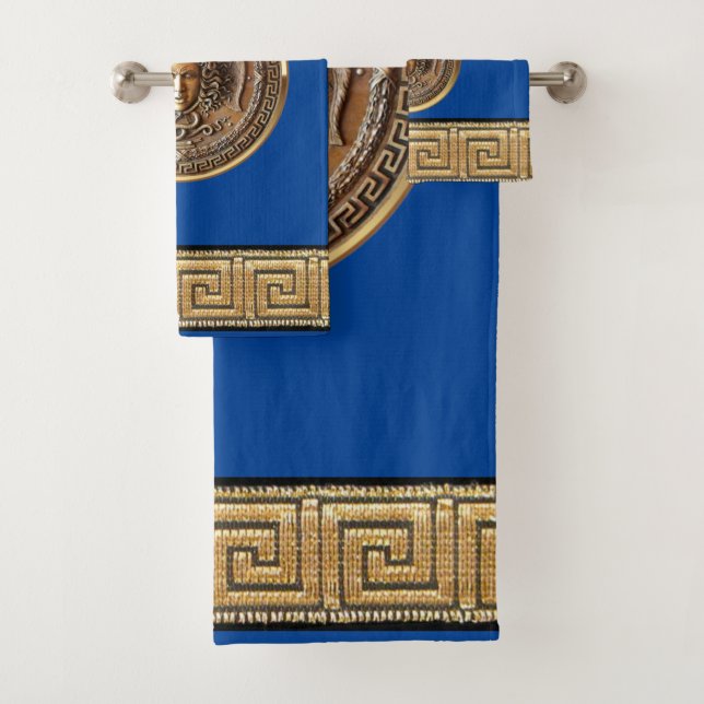 Greek Revival Medusa Bath Towel Set (Insitu)