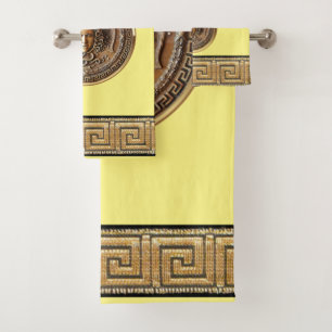 Greek Revival Medusa (Light Lemon) Bath Towel Set