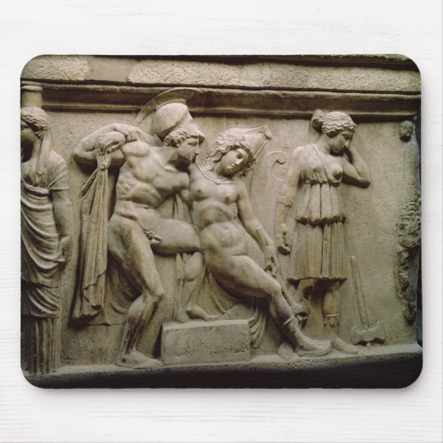 Greek Sarcophagus with a Scene showing the Battle Mouse Pad (Front)