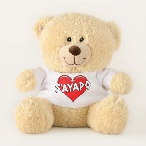 Greek Sayapo I Love You Red Heart Teddy Bear