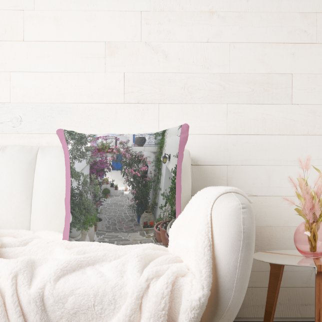 Greek See-through Santorini Throw Pillow (Couch)