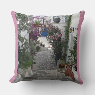 Greek See-through Santorini Throw Pillow