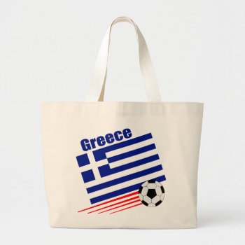 Greek Soccer Team Large Tote Bag by worldwidesoccer at Zazzle