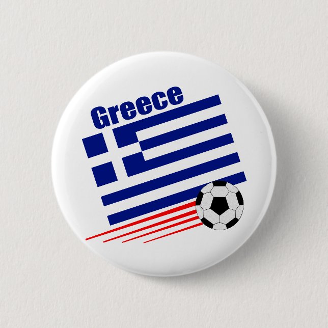 Greek Soccer Team Pinback Button (Front)