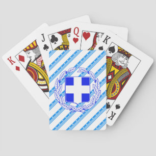 Greek stripes flag poker cards