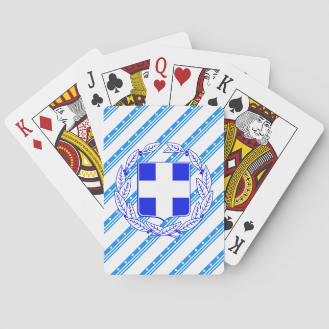 Greek stripes flag poker cards (Back)