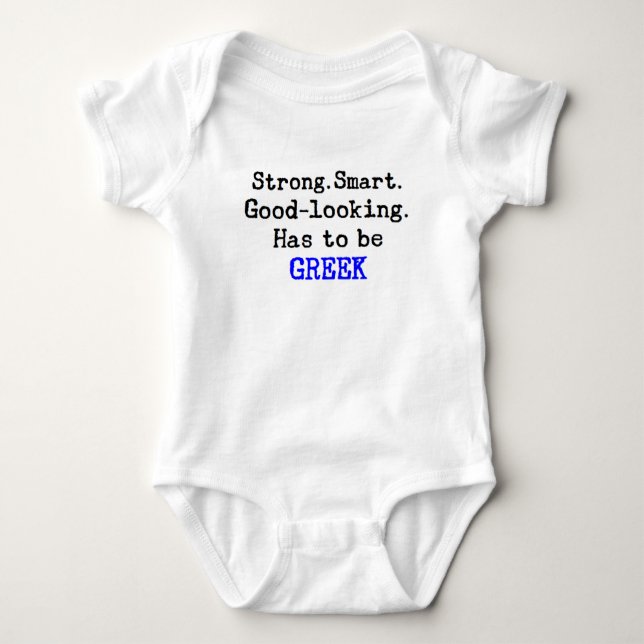 greek strong baby bodysuit (Front)
