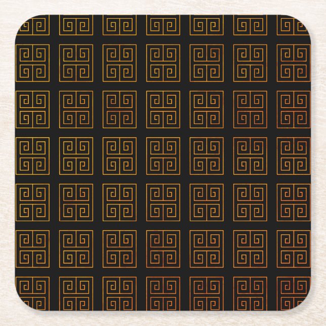 Greek style  square paper coaster (Front)
