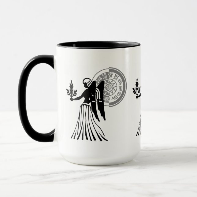 Greek style Virgo Virgin Zodiac Chart Mug (Left)