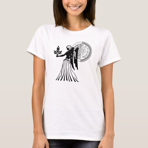 Greek style Virgo Virgin Zodiac Chart T_Shirt