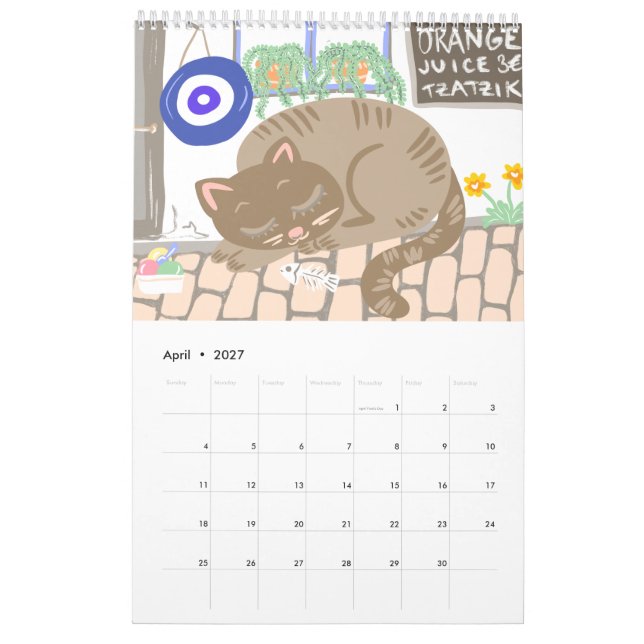 Greek Summer Scenes & Patterns Calendar (Apr 2027)